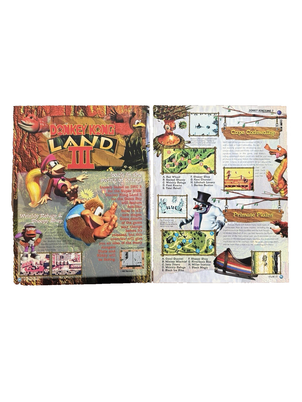 Donkey Kong Land 3 Nintendo Game Boy Print Ad Promo Art Vintage Video Game